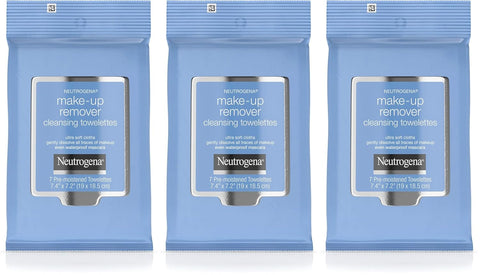 Neutrogena Make-Up Remover Cleansing Towelettes, 7 Count, Packaging May Vary (Pack of 3)
