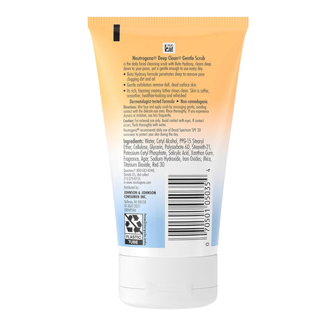 Neutrogena Deep Clean Gentle Daily Facial Scrub, Oil-Free Cleanser, 4.2 Fl Oz (Pack of 2)