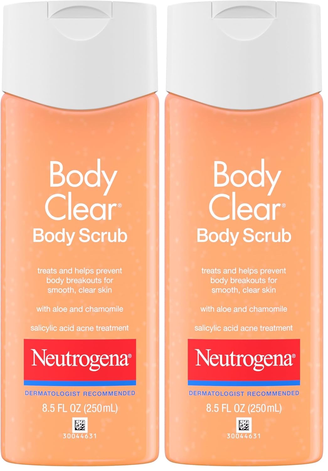 Neutrogena Body Scrub, Oil Free, Acne | With Salicylic Acid | For Back, Chest & Shoulders | 8.5 fl. oz | Pack of 2
