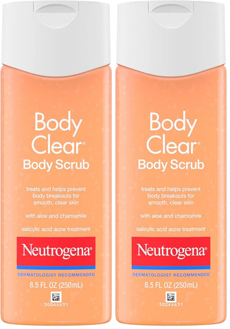 Neutrogena Body Scrub, Oil Free, Acne | With Salicylic Acid | For Back, Chest & Shoulders | 8.5 fl. oz | Pack of 2