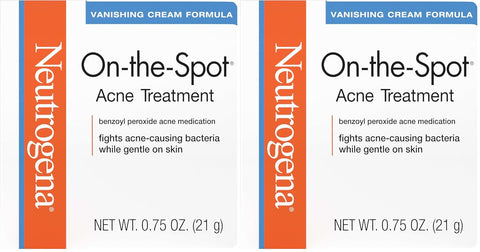Neutrogena Acne Treatment with Benzoyl Peroxide | Gel | For Face | 0.75 oz | Pack of 2