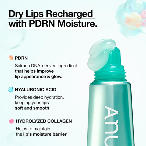 Anua PDRN Lip Serum, Long-lasting Hydration for Dry, Cracked Lips, Non-Sticky Moisturizing Lip Care with Salmon DNA, Hyaluronic Acid & Collagen, Korean Skincare, 0.33 fl.oz
