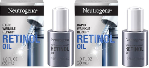 Neutrogena Rapid Wrinkle Repair Retinol Face Oil, Daily Anti-Aging Face Serum to Fight Fine Lines, Deep Wrinkles, & Dark Spots, 1.0 fl. oz,(Pack of 2)