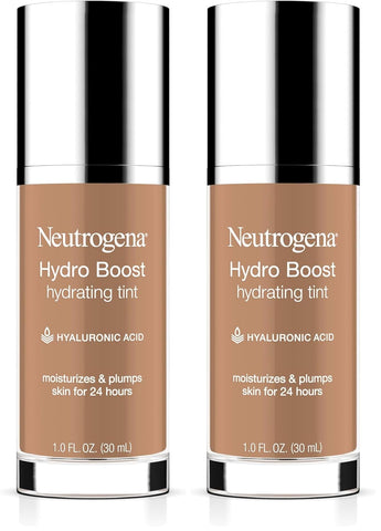 Neutrogena Hydro Boost Hydrating Tint with Hyaluronic Acid, Lightweight Water Gel Formula, Moisturizing, Oil-Free & Non-Comedogenic Liquid Foundation Makeup, 115 Cocoa Color 1.0 fl. oz (Pack of 2)