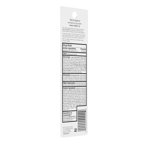 Neutrogena Lip Balm, Revitalizing Moisturizing Tinted SPF 20 | Sunny Berry | Pack of 2 | .15 oz | Soothing
