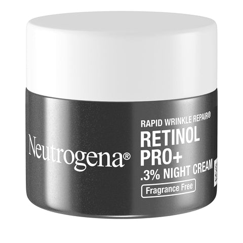 Neutrogena Retinol Pro+ Anti-Wrinkle Night Moisturizer,Rapid Wrinkle Repair,Anti-Aging Face & Neck Cream,Formulated without fragrance,parabens,dyes,& phthalates,Retinol,1.7 oz,(Pack of 2)