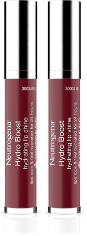 Neutrogena Hydro Boost Moisturizing Lip Gloss, Hydrating Non-Stick and Non-Drying Luminous Tinted Lip Shine with Hyaluronic Acid to Soften and Condition Lips, 70 Velvet Wine, 0.10 oz (Pack of 2)