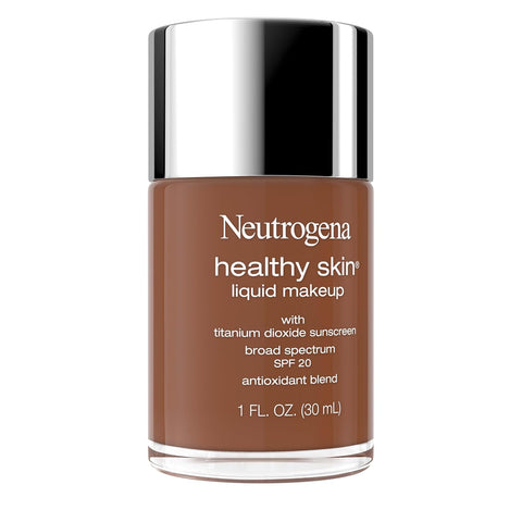 Neutrogena Healthy Skin Liquid Foundation Makeup Broad Spectrum SPF 20 Sunscreen, Medium Coverage, Vit B5, Antioxidants, All Day Wear, Rich Golden 540N, 1 fl. oz