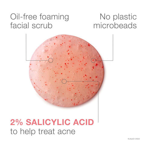 Neutrogena Oil-Free Acne Face Wash Pink Grapefruit Foaming Scrub - Facial Cleanser with Salicylic Acid for Clear Skin, Exfoliating Acne Treatment for Oily Face, 6.7 fl. oz., 3-Pack