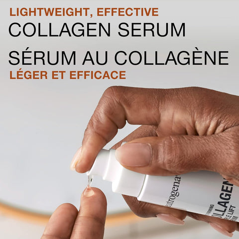 Neutrogena Rapid Firming Collagen Triple Lift Face Serum, Hydrating Serum with Collagen & AHP Amino Acid to visibly Firm & Smooth Skin, Lightweight, Mineral Oil- & Dye-Free, 1 fl. oz