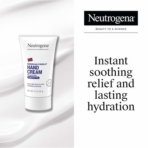 Neutrogena Norwegian Formula Moisturizing Hand Cream for Dry, Rough Hands, Fragrance-Free Glycerin Hand Lotion for Softer Skin, Concentrated Intensive Hand Cream, 2 oz