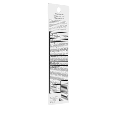 Neutrogena Revitalizing and Moisturizing Tinted Lip Balm with Sun Protective Broad Spectrum SPF 20 Sunscreen, Lip Soothing Balm with a Sheer Tint in Color Healthy Blush 20, 15 oz (Pack of 2)