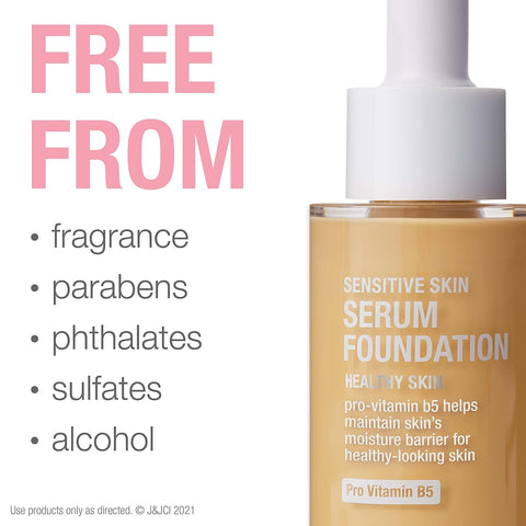Neutrogena Healthy Skin Sensitive Skin Serum Foundation with Pro-Vitamin B5, Color Correcting & Pore Minimizing Liquid Foundation & Face Serum, Buildable Coverage, Medium 03, 1 oz