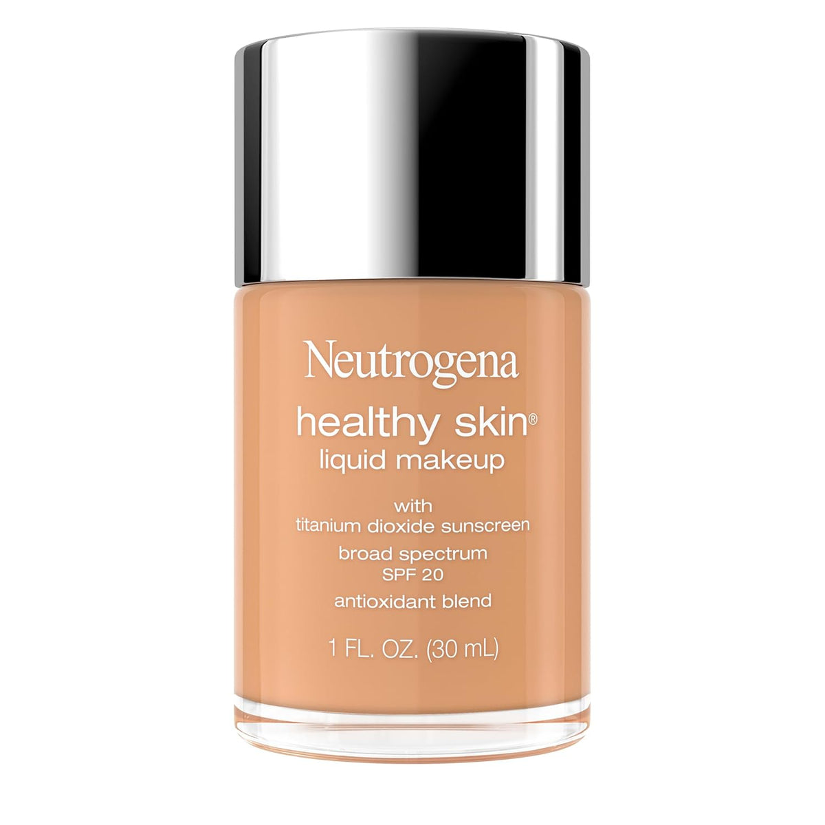 Neutrogena Healthy Skin Liquid Foundation Makeup with Broad Spectrum SPF 20 Sunscreen, Lightweight, Medium Coverage Makeup with Sunscreen and Pro-Vitamin B5, Fresh Beige 380W, 1 fl. oz