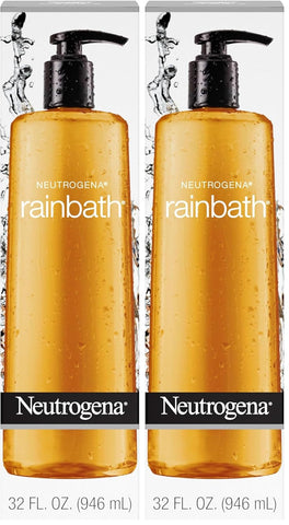 Neutrogena Rainbath Cleansing Shower Gel, Daily Moisturizing Body Wash Cleanser & Shaving Gel for Men & Women, Rinsing Creamy Lather for Softer & Smoother Skin, Original Scent, 32 fl. Oz (Pack of 2)