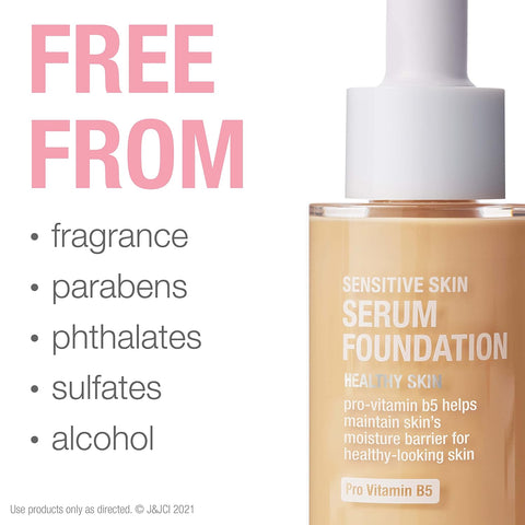 Neutrogena Healthy Skin Sensitive Skin Serum Foundation with Pro-Vitamin B5, Color Correcting & Pore Minimizing Liquid Foundation & Face Serum, Buildable Coverage, Light/Medium 03, 1 oz