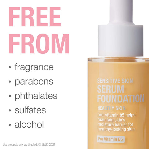 Neutrogena Healthy Skin Sensitive Skin Serum Foundation with Pro-Vitamin B5, Color Correcting & Pore Minimizing Liquid Foundation & Face Serum, Buildable Coverage, Medium 01, 1 oz