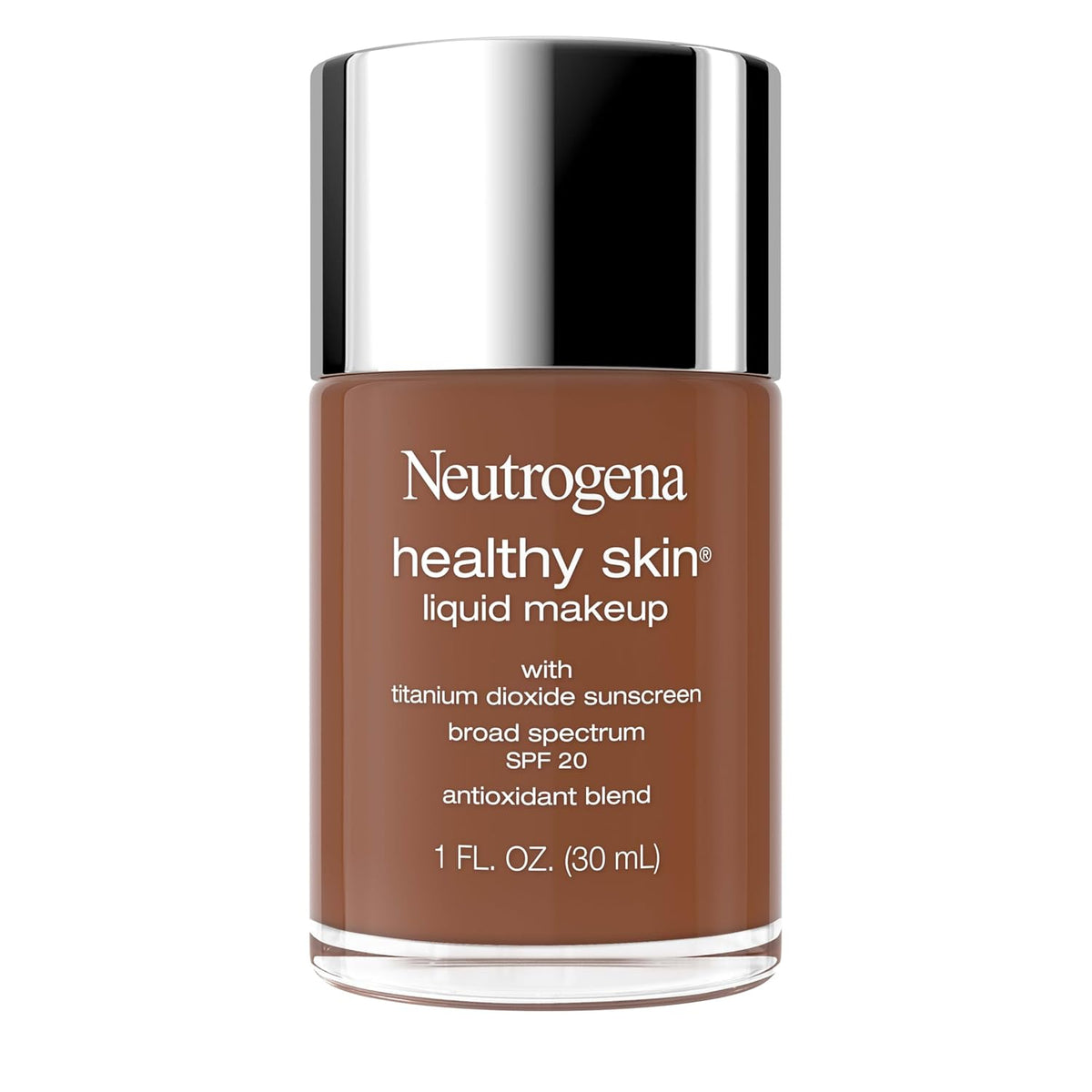 Neutrogena Healthy Skin Liquid Foundation Makeup Broad Spectrum SPF 20 Sunscreen, Medium Coverage, Vit B5, Antioxidants, All Day Wear, Rich Golden 540N, 1 fl. oz