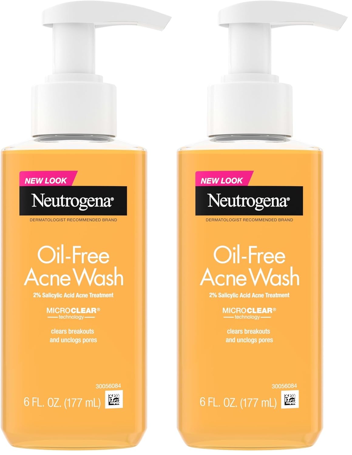 Neutrogena Oil-Free Acne Face Wash, Breakout Prone Skin Facial Cleanser with 2% Salicylic Acid Acne Treatment for Face, 6 fl. Oz, (Pack of 2)