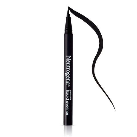Neutrogena Precision Liquid Eyeliner with Honey & Coconut, Hypoallergenic, Smudge- & Water-Resistant Eyeliner Makeup for Precise Application, Jet Black, 0.013 fl. oz (Pack of 2)