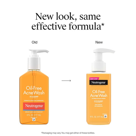 Neutrogena Oil-Free Acne Face Wash, Breakout Prone Skin Facial Cleanser with 2% Salicylic Acid Acne Treatment for Face, 6 fl. oz