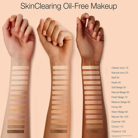 Neutrogena SkinClearing Oil-Free Acne and Blemish Fighting Liquid Foundation with.5% Salicylic Acid Acne Medicine, Shine Controlling Makeup for Acne Prone Skin, 20 Natural Ivory, 1 fl. oz