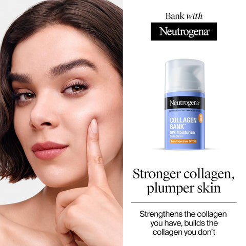 Neutrogena Collagen's Bank Face Moisturizer with SPF 30 Sunscreen, Larger Size Anti-Aging Face & Neck Collagen-Cream, Micro-Peptide, Support & Defend Skin’s Natural Collagen, 2.7 fl oz, (Pack of 2)