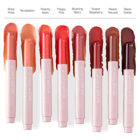 Neutrogena High Shine Glossy Lip, Nourishing Lip Gloss with Maracuja Oil, Antioxidant Vitamin E & Vitamins, Non-Retractable, Buildable Pigmented Color, Sweet Raspberry, 0.07