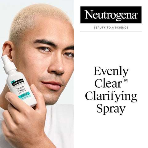 Neutrogena Evenly Clear Clarifying Hypochlorous Acid Spray, Purifying Face & Body Mist Helps Refresh Acne-Prone Skin While Fighting Impurities Anytime, Anywhere, 4 fl. oz
