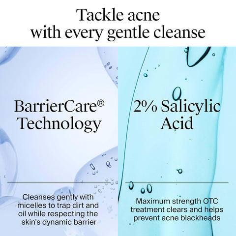 Neutrogena Oil-Free Acne Face Wash, Fragrance Free, Sensitive Skin Facial Cleanser with 2% Salicylic Acid Acne Treatment for Face, 9.1 Fl Oz,(Pack of 2)