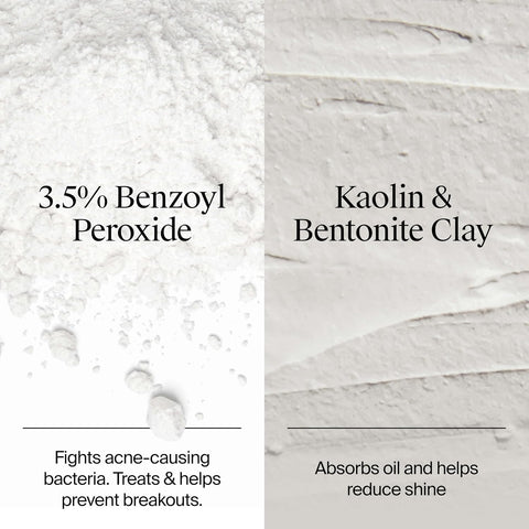 Neutrogena Evenly Clear Acne Cleansing Face Mask with 3.5% Benzoyl Peroxide Treats Breakouts & Bentonite Clay, Purifying Clay Mask Absorbs Oil to Visibly Improve the look of Skin, 4.2 fl. oz