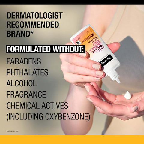 Neutrogena Purescreen+ Invisible Daily Defense Mineral Sunscreen for Face with SPF 30, Broad Spectrum Mineral Sunscreen with Vitamin E, Water Resistant, Fragrance-Free, 1.4 fl. oz