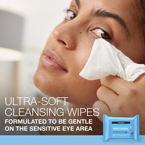 Neutrogena Makeup Remover Wipes, 25 ct, Pack of 2 | 100% Plant-Based Cloth | Gentle | Soap & Alcohol-Free | Removes Waterproof Mascara