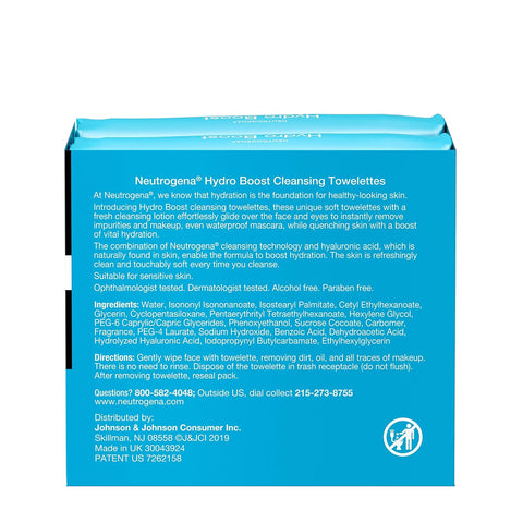Neutrogena Neutrogena Hydroboost Facial Cleansing & Makeup Remover Wipes With Hyaluronic Acid, Twin Pack, 25 Ct, 25 count (Pack of 4)