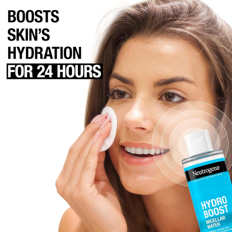 Neutrogena Hydro Boost Micellar Water with Hyaluronic Acid,Micellar Cleansing Water for Sensitive Skin,Removes Makeup,Dirt & Oil,Alcohol-Free,13.5 fl oz,(Pack of 2)
