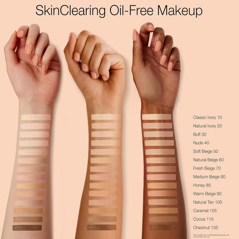 Neutrogena SkinClearing Oil-Free Acne and Blemish Fighting Liquid Foundation with.5% Salicylic Acid Acne Medicine, Shine Controlling Makeup for Acne Prone Skin, 10 Classic Ivory, 1 fl. oz