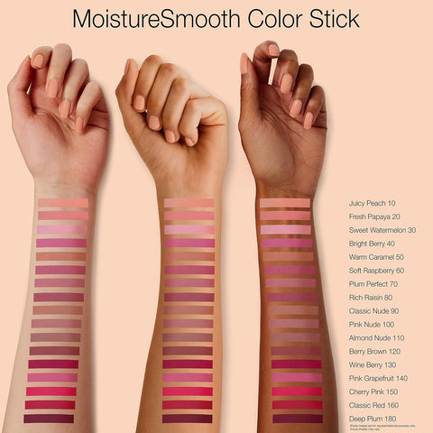 Neutrogena MoistureSmooth Color Stick for Lips, Moisturizing and Conditioning Lipstick with a Balm-Like Formula, Nourishing Shea Butter and Fruit Extracts, 180 Deep Plum, .011 oz (Pack of 2)